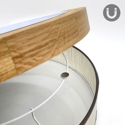 Brilagi - Lámpara de techo LED BELLADONNA LED/36W/230V diámetro 50 cm crema/roble