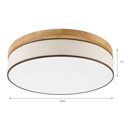 Brilagi - Lámpara de techo LED BELLADONNA LED/36W/230V diámetro 50 cm crema/roble