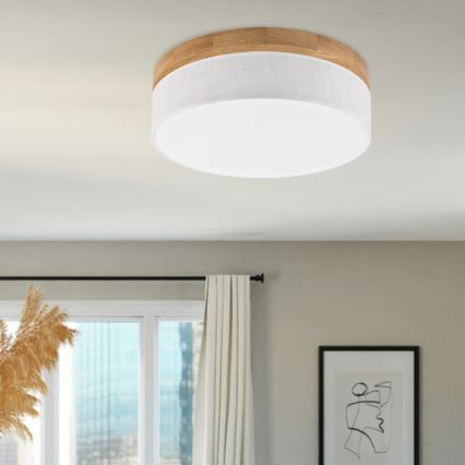 Brilagi - Lámpara de techo LED BELLADONNA LED/36W/230V Ø 40 cm blanca / roble