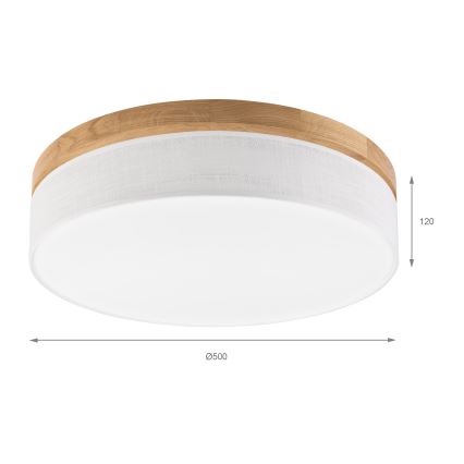 Brilagi - Lámpara de techo LED BELLADONNA LED/36W/230V Ø 50 cm blanca/madera