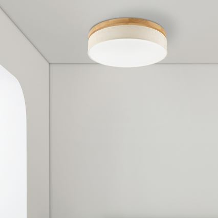 Brilagi - Lámpara de techo LED BELLADONNA LED/36W/230V Ø 50 cm crema/roble