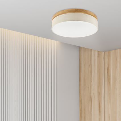 Brilagi - Lámpara de techo LED BELLADONNA LED/36W/230V Ø 50 cm crema/roble