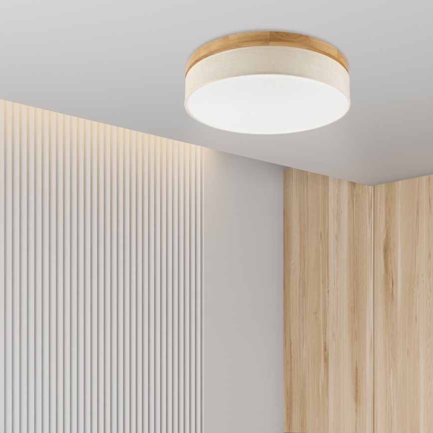 Brilagi - Lámpara de techo LED BELLADONNA LED/36W/230V Ø 50 cm crema/roble