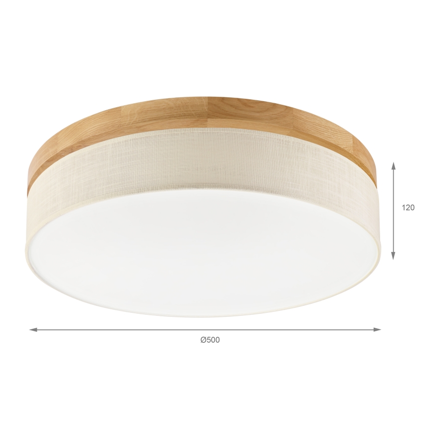 Brilagi - Lámpara de techo LED BELLADONNA LED/36W/230V Ø 50 cm crema/roble