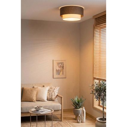 Brilagi - Lámpara de techo LED BOHO ECO 1xE27/10W/230V Ø 40 cm marrón/crema
