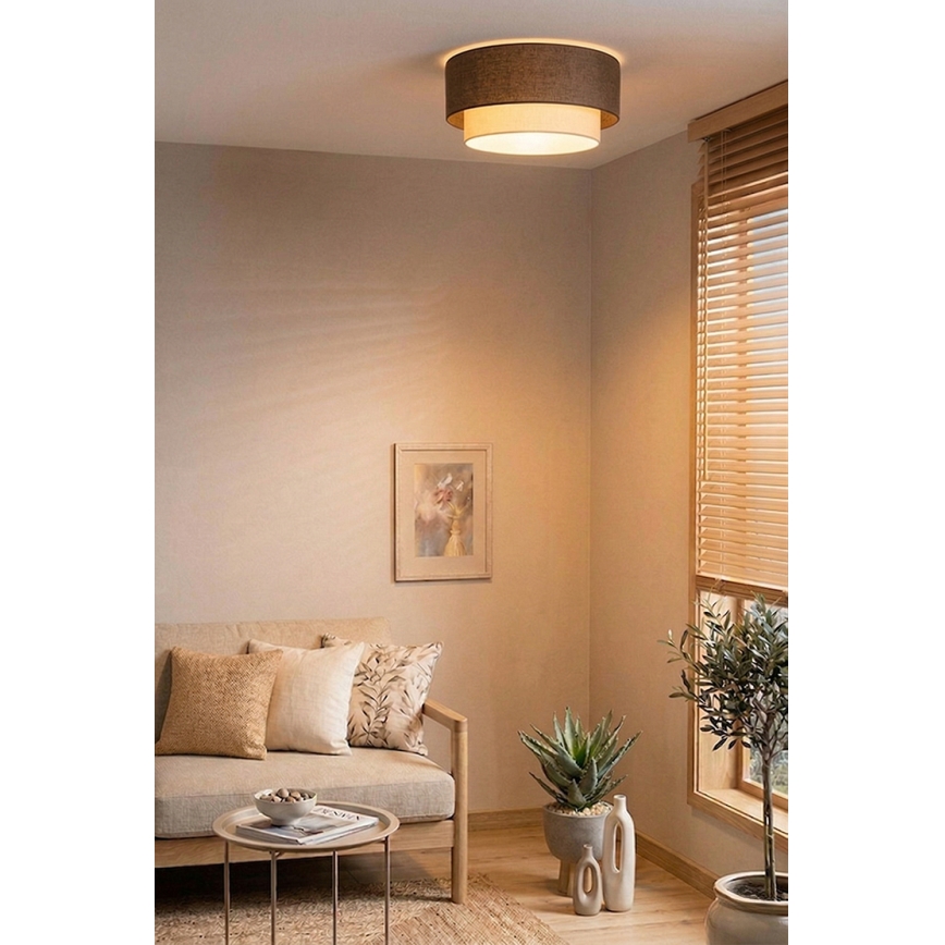 Brilagi - Lámpara de techo LED BOHO ECO 1xE27/10W/230V Ø 40 cm marrón/crema