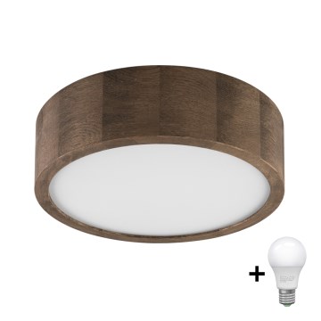 Brilagi - Lámpara de techo LED CARVALHO 1xE27/60W/230V roble nogal Ø 27 cm