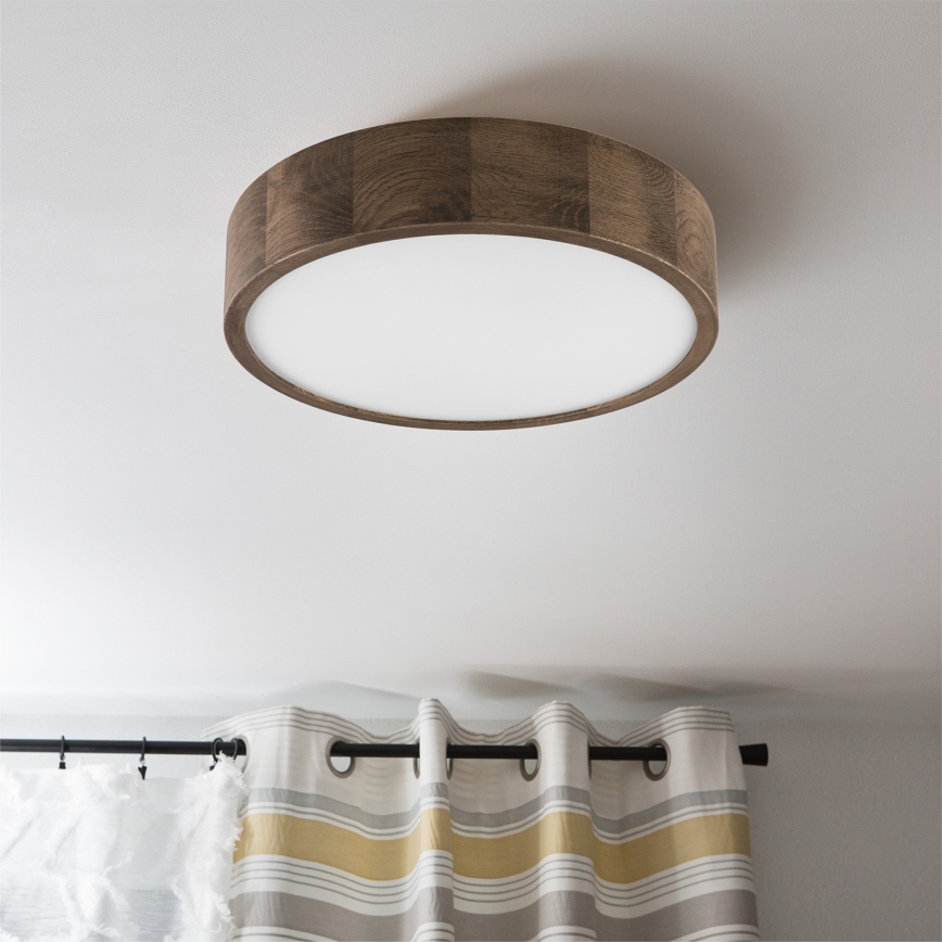 Brilagi - Lámpara de techo LED CARVALHO 2xE27/60W/230V roble nogal Ø 37 cm