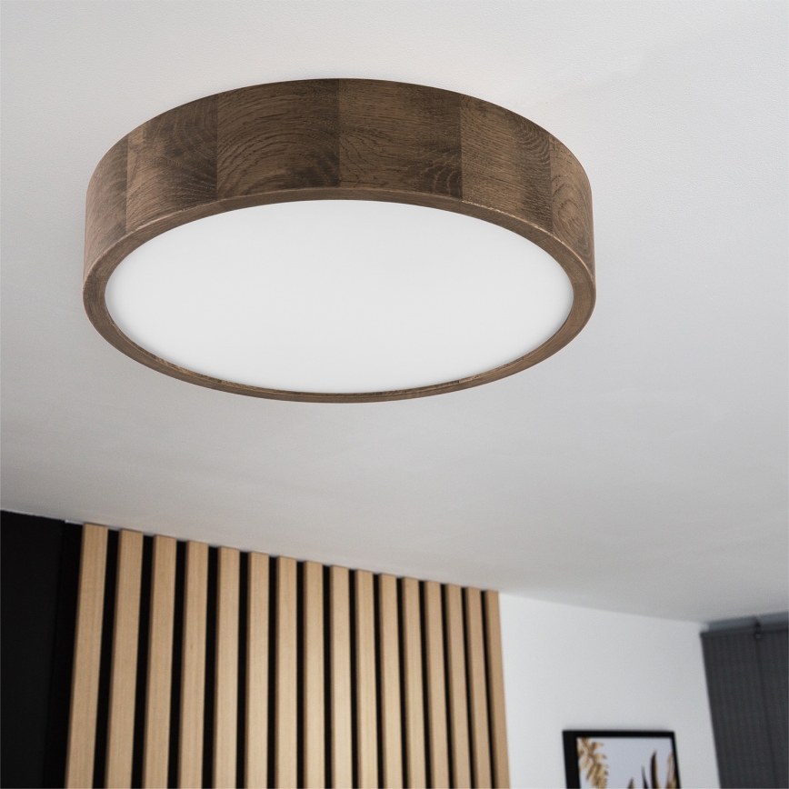Brilagi - Lámpara de techo LED CARVALHO 2xE27/60W/230V roble nogal Ø 37 cm