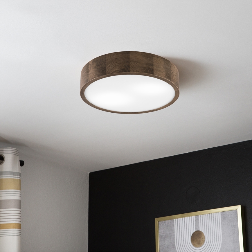 Brilagi - Lámpara de techo LED CARVALHO 2xE27/60W/230V roble nogal Ø 37 cm