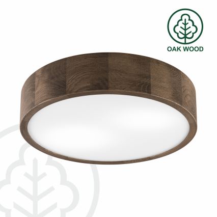 Brilagi - Lámpara de techo LED CARVALHO 2xE27/60W/230V roble nogal Ø 37 cm