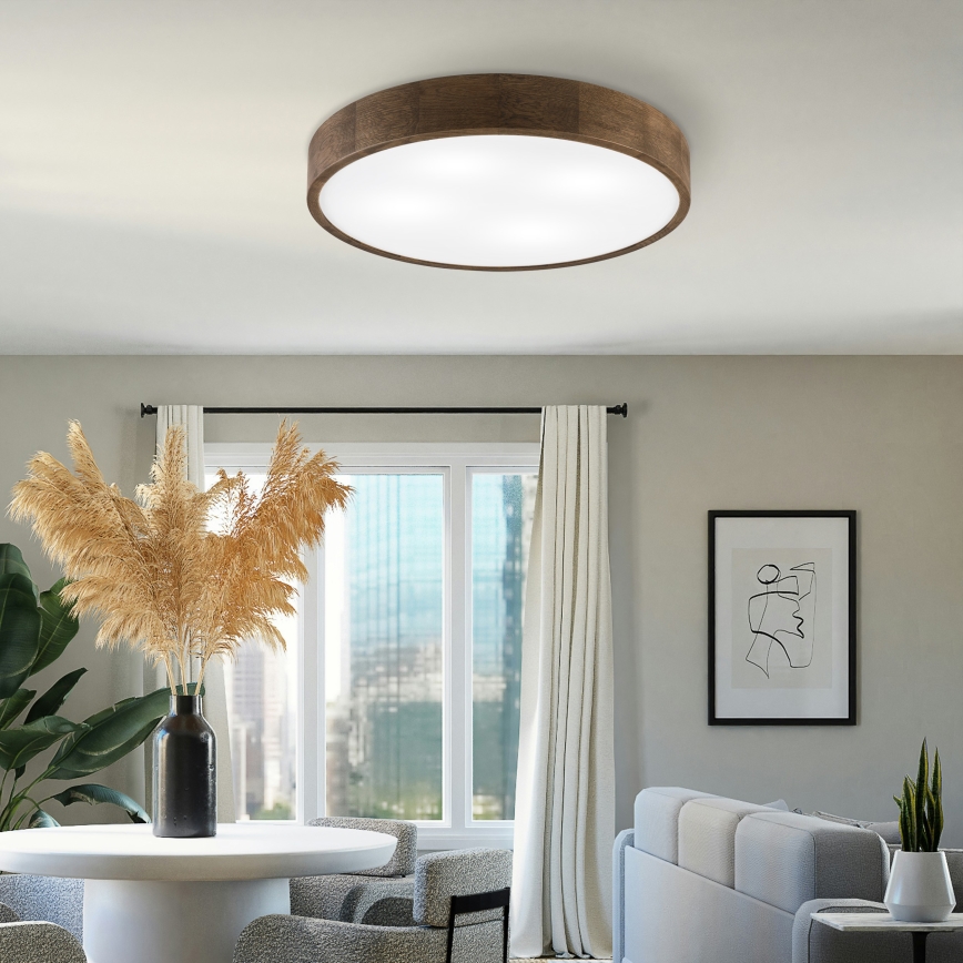 Brilagi - Lámpara de techo LED CARVALHO 4xE27/60W/230V nuez Ø 57,5 cm