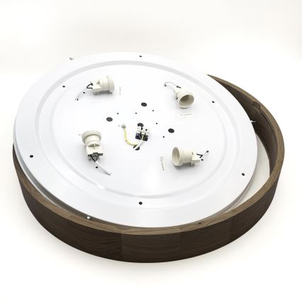Brilagi - Lámpara de techo LED CARVALHO 4xE27/60W/230V nuez Ø 57,5 cm