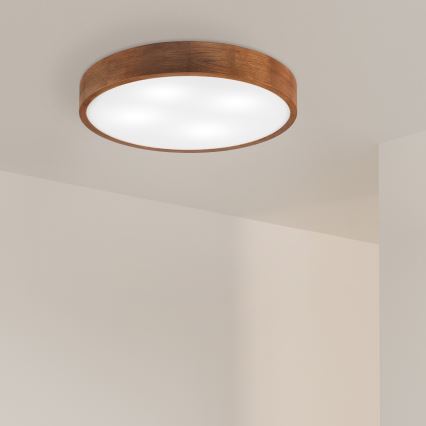 Brilagi - Lámpara de techo LED CARVALHO 4xE27/60W/230V roble cereza Ø 57,5 cm