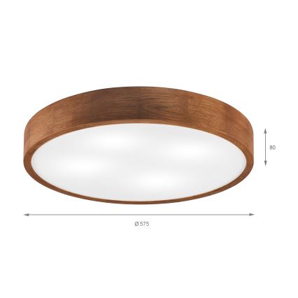 Brilagi - Lámpara de techo LED CARVALHO 4xE27/60W/230V roble cereza Ø 57,5 cm