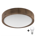 Brilagi - Lámpara de techo LED CARVALHO SLIM 1xE27/60W/230V roble nogal Ø 27 cm