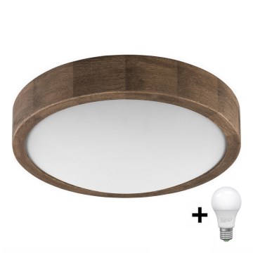 Brilagi - Lámpara de techo LED CARVALHO SLIM 1xE27/60W/230V roble nogal Ø 27 cm