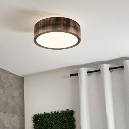 Brilagi - Lámpara de techo LED CARVALHO SMOKEY LED/20W/230V roble, Ø 27,5 cm