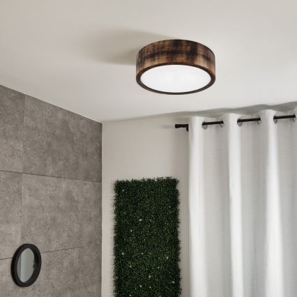 Brilagi - Lámpara de techo LED CARVALHO SMOKEY LED/20W/230V roble, Ø 27,5 cm