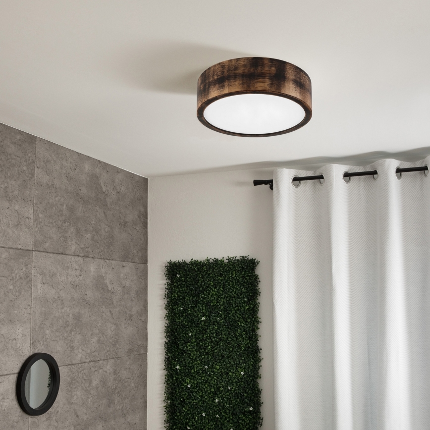 Brilagi - Lámpara de techo LED CARVALHO SMOKEY LED/20W/230V roble, Ø 27,5 cm