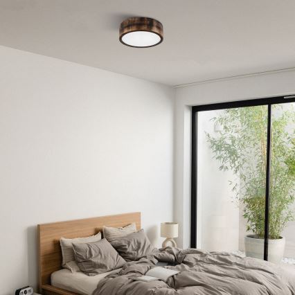 Brilagi - Lámpara de techo LED CARVALHO SMOKEY LED/20W/230V roble, Ø 27,5 cm
