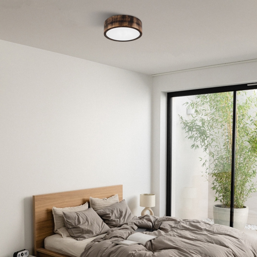 Brilagi - Lámpara de techo LED CARVALHO SMOKEY LED/20W/230V roble, Ø 27,5 cm