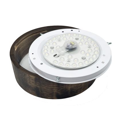 Brilagi - Lámpara de techo LED CARVALHO SMOKEY LED/20W/230V roble, Ø 27,5 cm