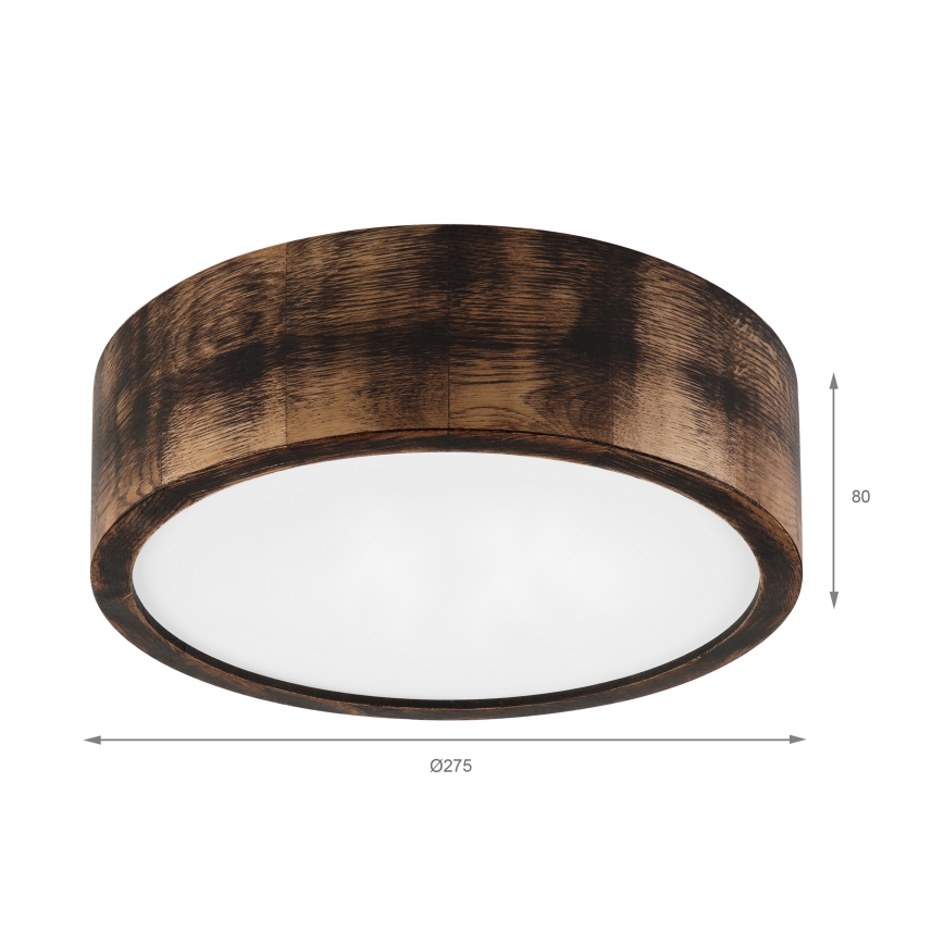 Brilagi - Lámpara de techo LED CARVALHO SMOKEY LED/20W/230V roble, Ø 27,5 cm