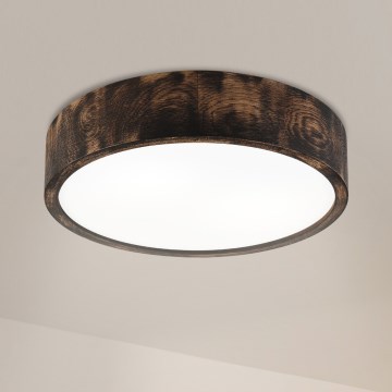Brilagi - Lámpara de techo LED CARVALHO SMOKEY LED/36W/230V, acabado roble, diámetro 37,5 cm