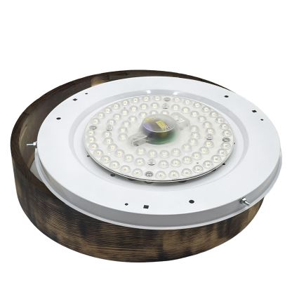 Brilagi - Lámpara de techo LED CARVALHO SMOKEY LED/36W/230V, acabado roble, diámetro 37,5 cm