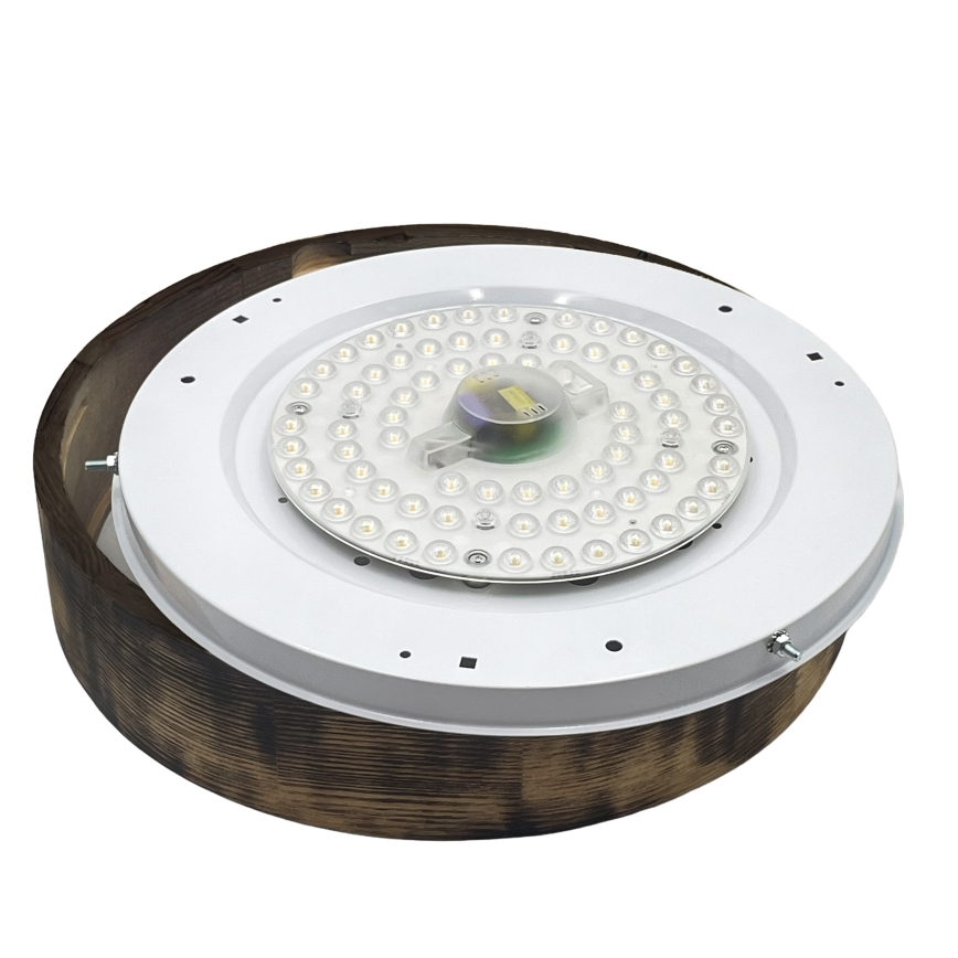 Brilagi - Lámpara de techo LED CARVALHO SMOKEY LED/36W/230V, acabado roble, diámetro 37,5 cm