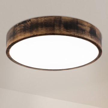 Brilagi - Lámpara de techo LED CARVALHO SMOKEY LED/36W/230V roble, diámetro 47,5 cm