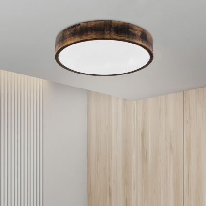 Brilagi - Lámpara de techo LED CARVALHO SMOKEY LED/36W/230V roble, diámetro 47,5 cm