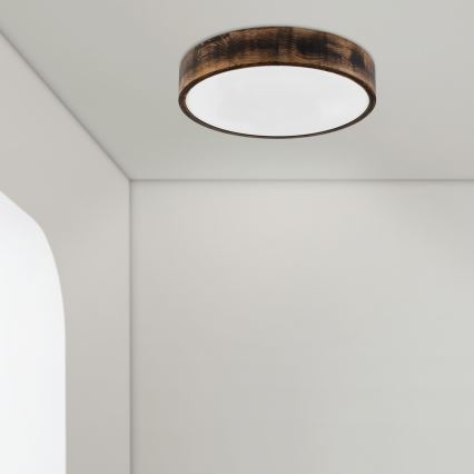 Brilagi - Lámpara de techo LED CARVALHO SMOKEY LED/36W/230V roble, diámetro 47,5 cm