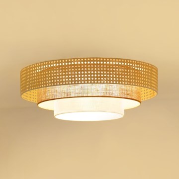 Brilagi - Lámpara de techo LED CEDAR LUNETA LED/26W/230V ratán/marrón/crema