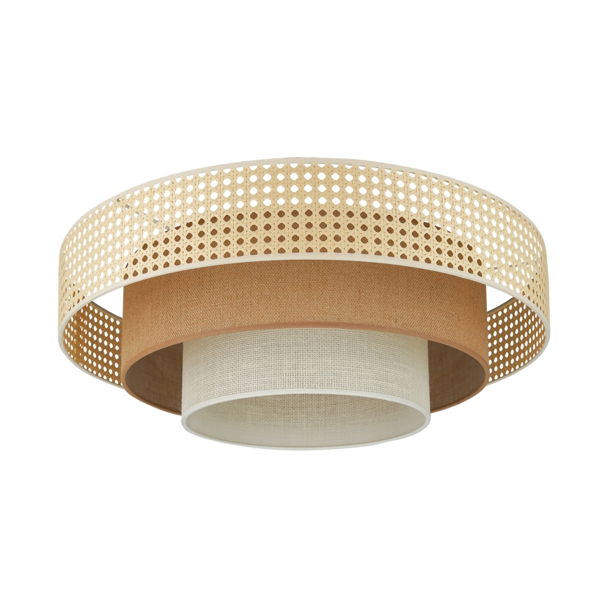 Brilagi - Luminaria de techo LED CEDAR LUNETA LED/26W/230V Ø 60 cm ratán/marrón/crema