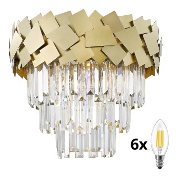 Brilagi - Lámpara de techo LED de cristal MIRAGE 6xE14/40W/230V Ø 48 cm