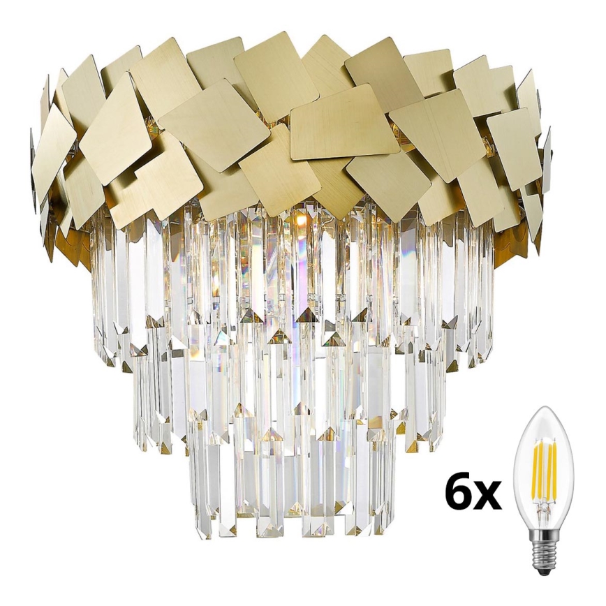 Brilagi - Lámpara de techo LED de cristal MIRAGE 6xE14/40W/230V Ø 48 cm