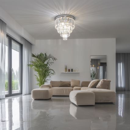 Brilagi - Lámpara de techo LED de cristal MOZART 5xE14/40W/230V Ø 40 cm cromo brillante