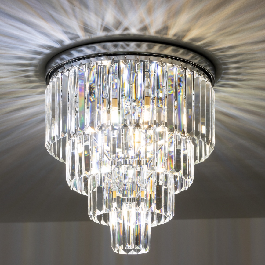 Brilagi - Lámpara de techo LED de cristal MOZART 5xE14/40W/230V Ø 40 cm cromo brillante