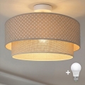 Brilagi - Lámpara de techo LED de montaje en superficie BOHO BOBO 1xE27/10W/230V diámetro 40 cm lunares beige/crema