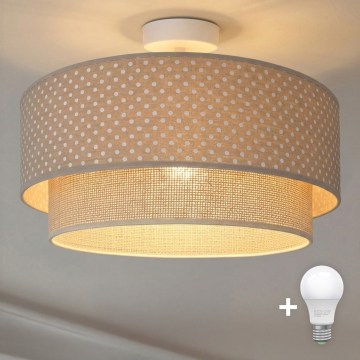 Brilagi - Lámpara de techo LED de montaje en superficie BOHO BOBO 1xE27/10W/230V diámetro 40 cm lunares beige/crema