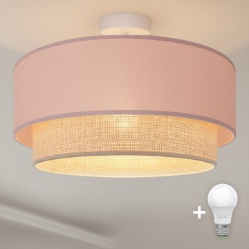 Brilagi - Lámpara de techo LED de montaje en superficie BOHO BOBO 1xE27/10W/230V Ø 40 cm rosa/crema