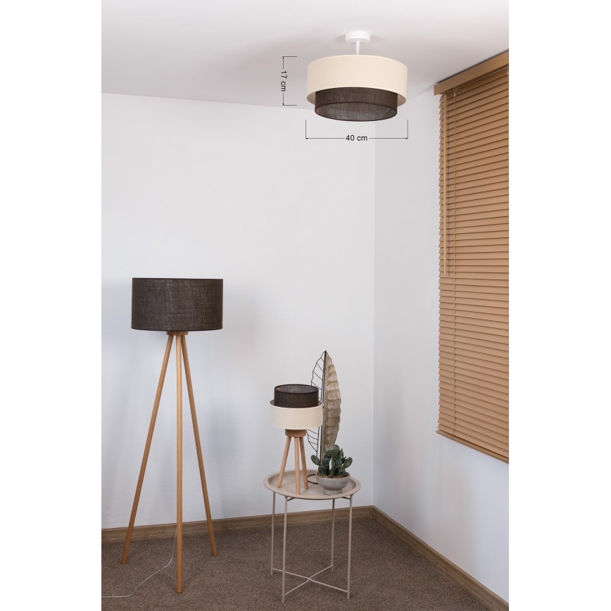 Brilagi - Lámpara de techo LED de montaje en superficie BOHO STYLE 1xE27/15W/230V Ø 40 cm crema/marrón