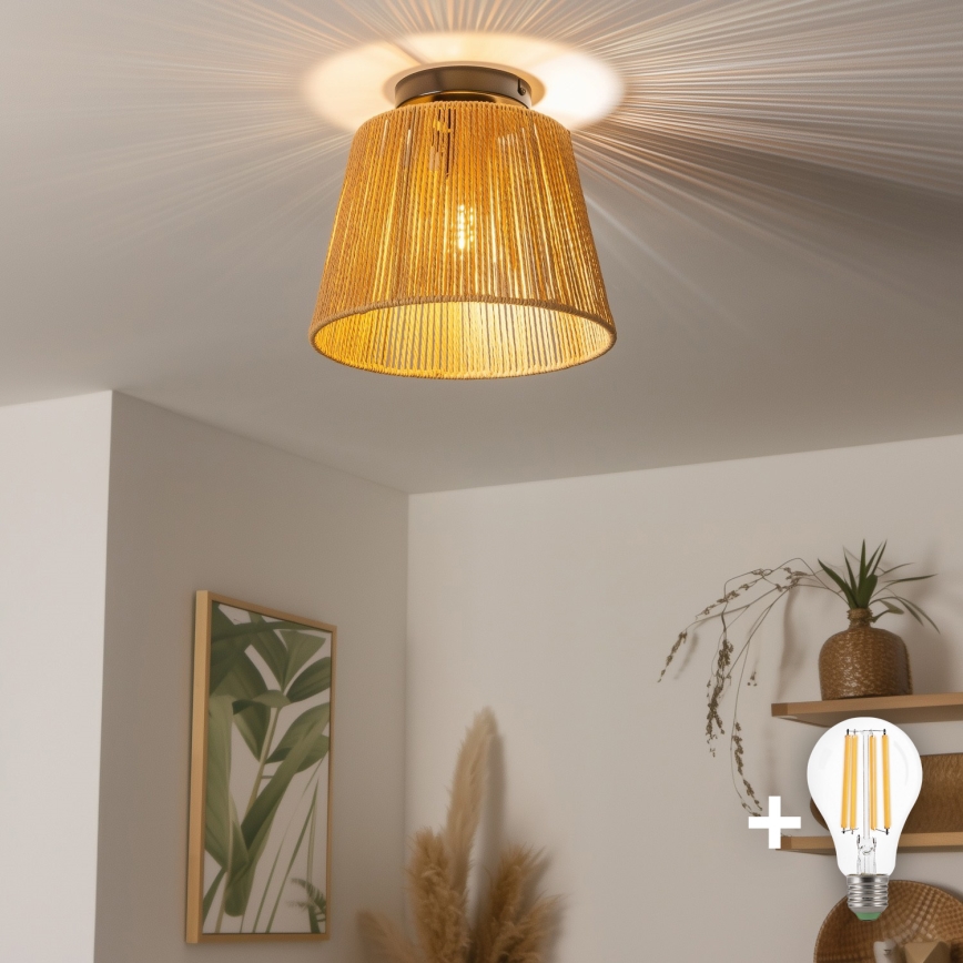Brilagi - Lámpara de techo LED de montaje en superficie CERIA BOHO 1xE27/40W/230V Ø 28 cm marrón
