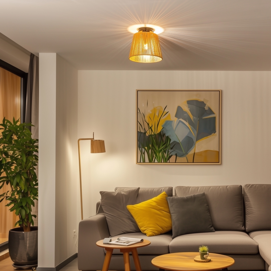 Brilagi - Lámpara de techo LED de montaje en superficie CERIA BOHO 1xE27/40W/230V Ø 28 cm marrón