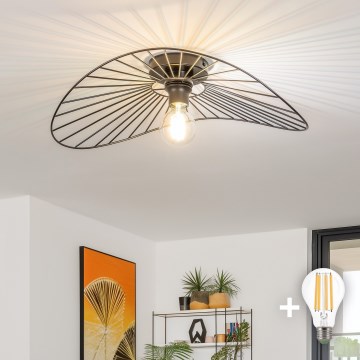 Brilagi - Lámpara de techo LED de montaje en superficie CERIA WIRE 1xE27/40W/230V 40x56 cm negra