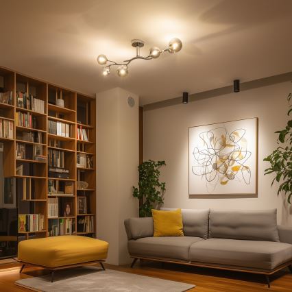 Brilagi - Lámpara de techo LED de montaje en superficie MISTEL 6xG9/3W/230V negro cromado/ahumado