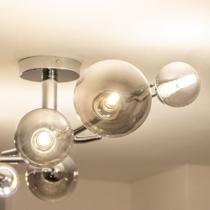 Brilagi - Lámpara de techo LED de montaje en superficie MISTEL 6xG9/3W/230V negro cromado/ahumado