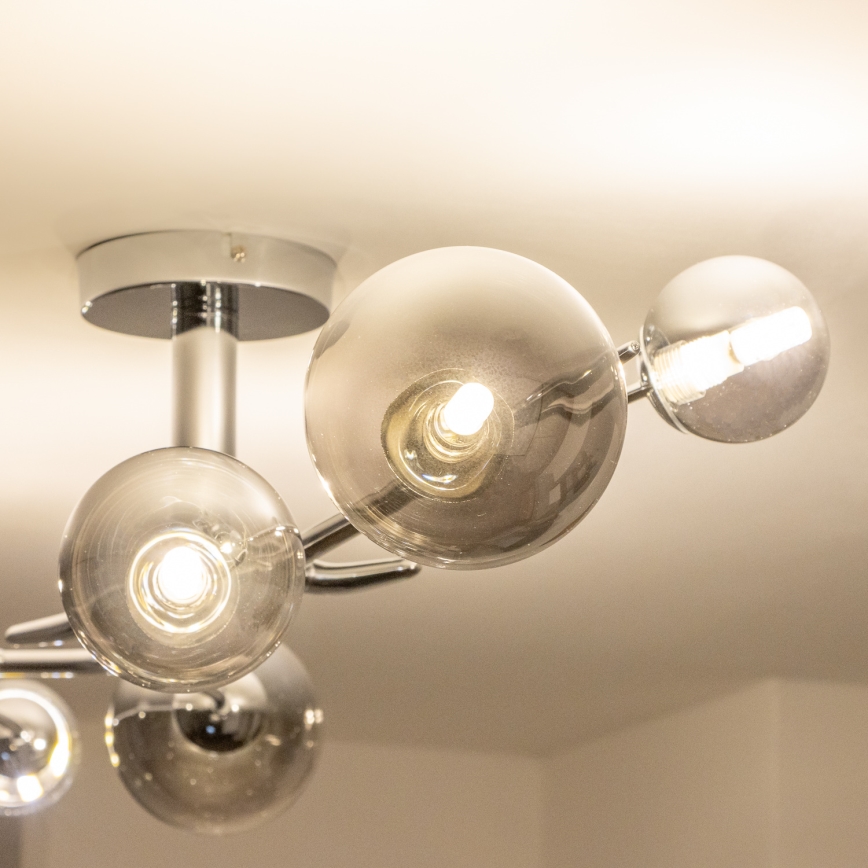 Brilagi - Lámpara de techo LED de montaje en superficie MISTEL 6xG9/3W/230V negro cromado/ahumado